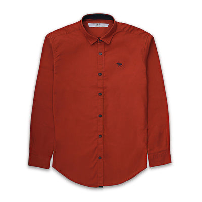 Solid Rust Casual Shirt