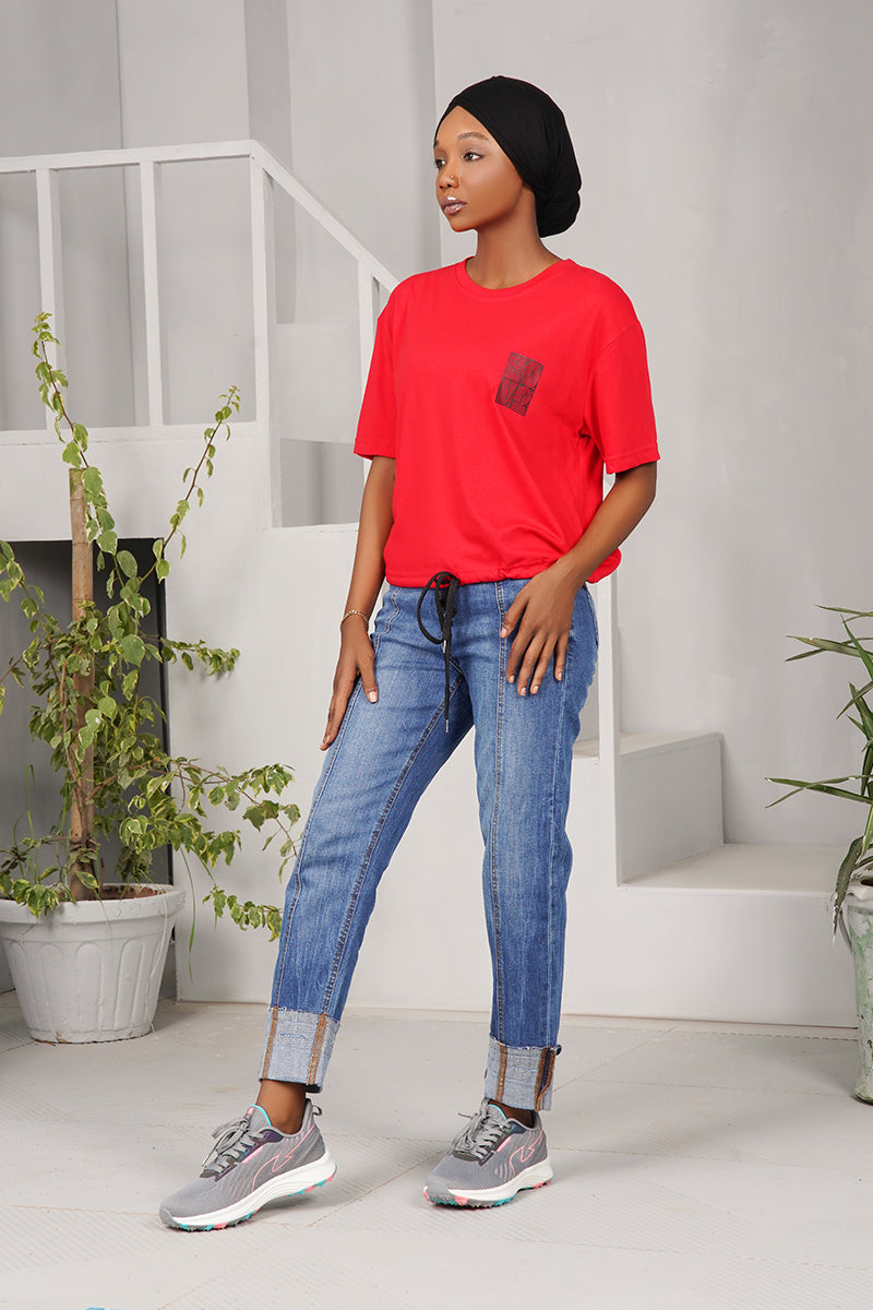 CROP TOP STRING T-SHIRT