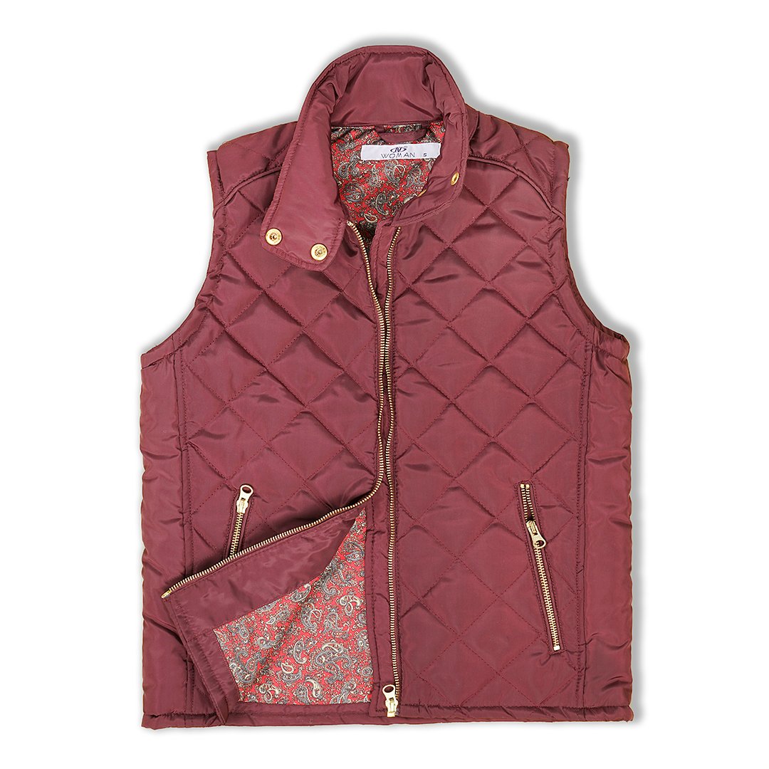 Maroon Quilted Gilet
